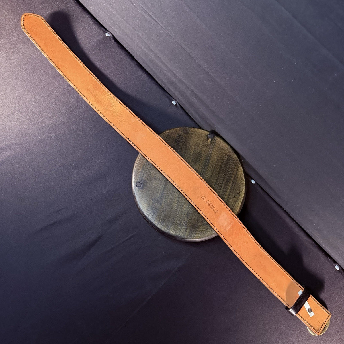 Dutyman River Belt Size 30" Black Plain Leather 2.25" Wide Brass Buckle 1111