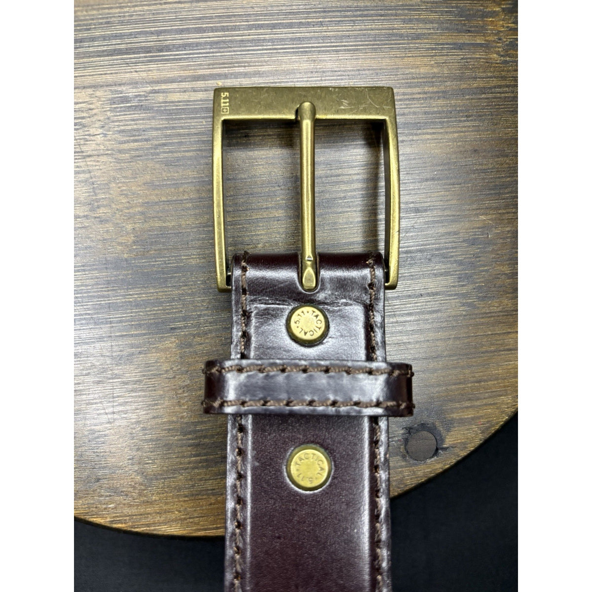 5.11 Tactical Casual Belt Size Small 28”- 30” Brown Leather Brass Buckle 59501