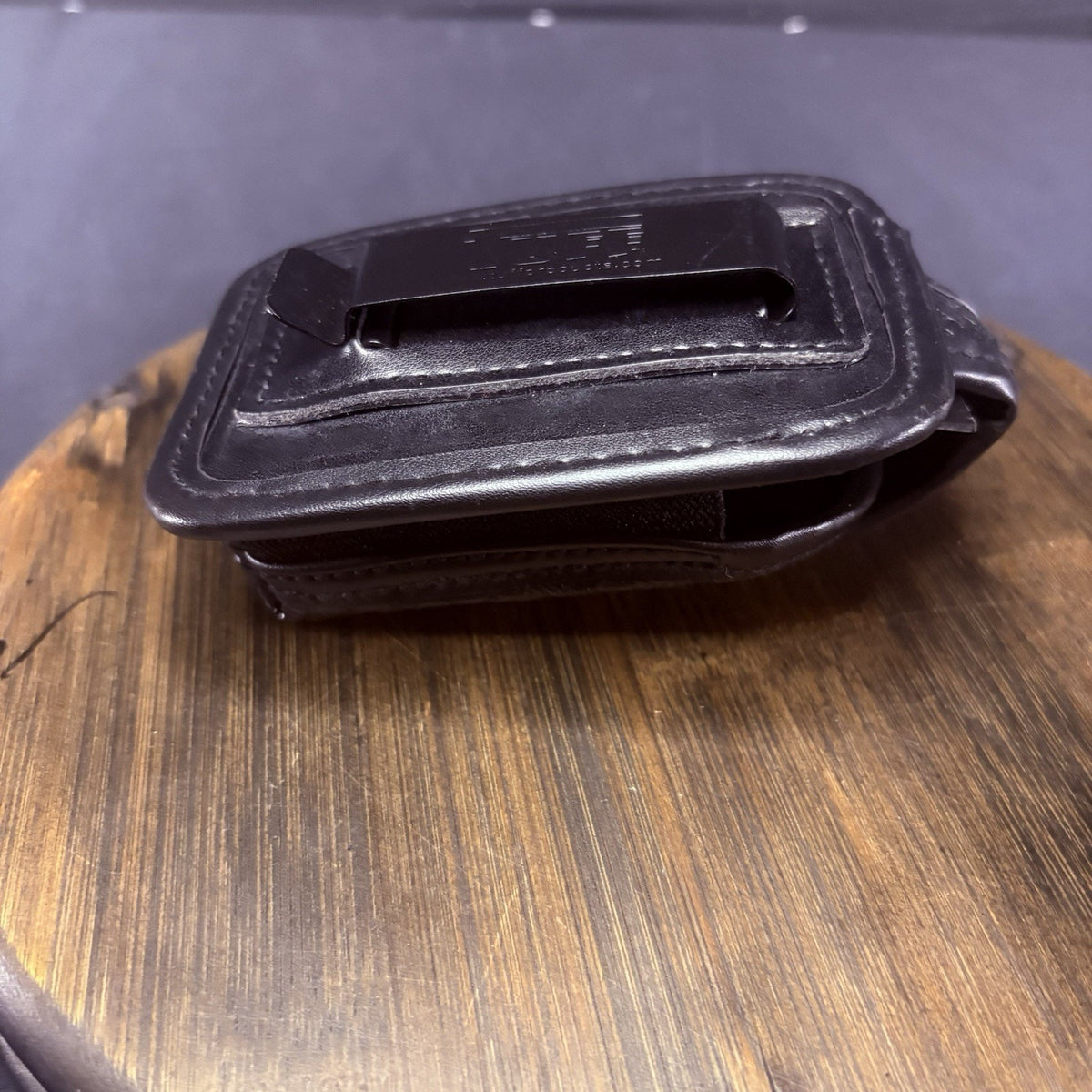 TUFF Leather Utility Recorder, Phone, Camera Pouch Basketweave w/Belt Clip