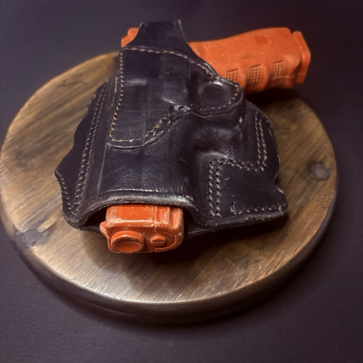 Taguna Texas 1836 Glock 19 / 17 Holster Black Stiched Leather, Double Belt Loop
