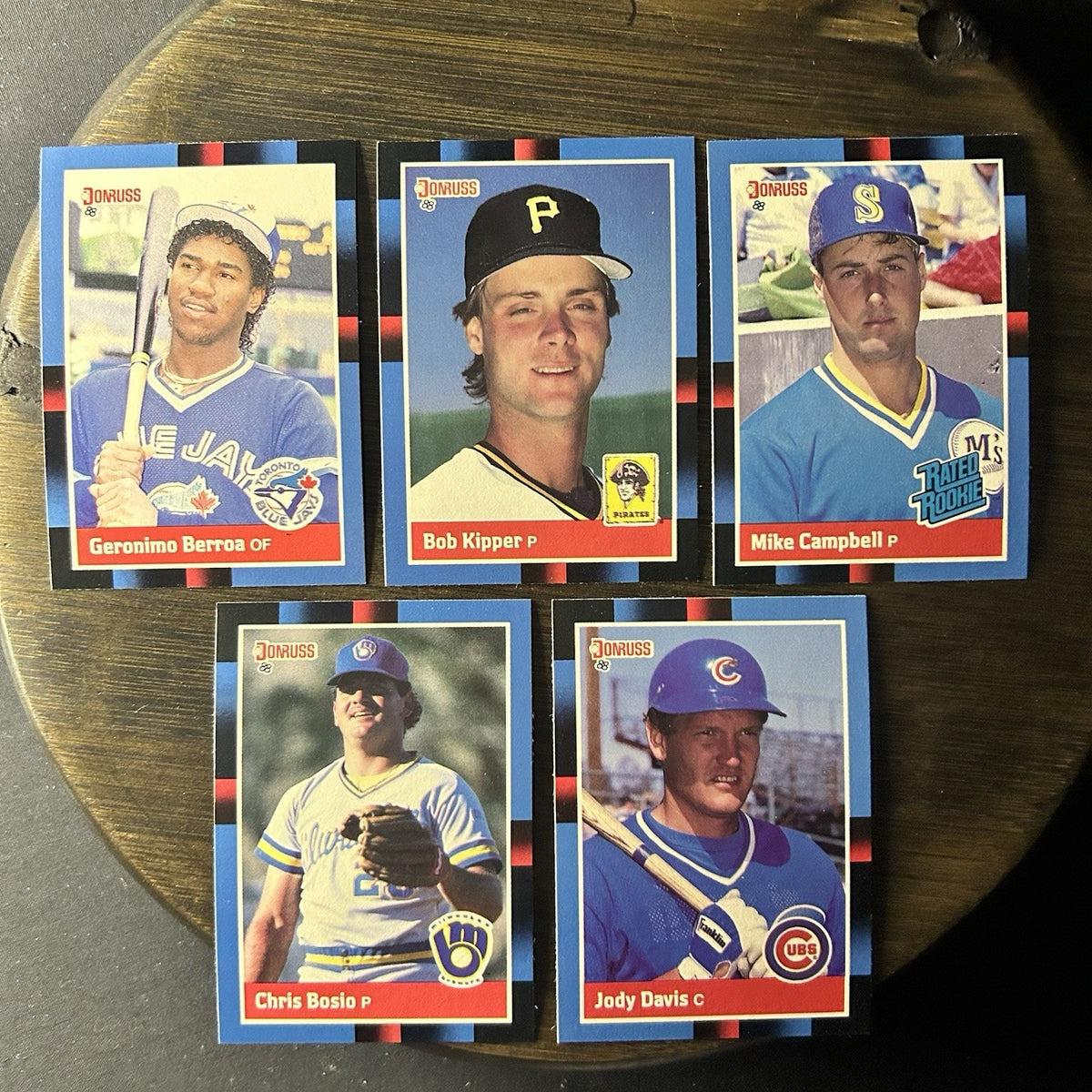 Donruss 1988 High Grade Cards #659, #115, #30, #117, #119 MLB Baseball (Lot 5)