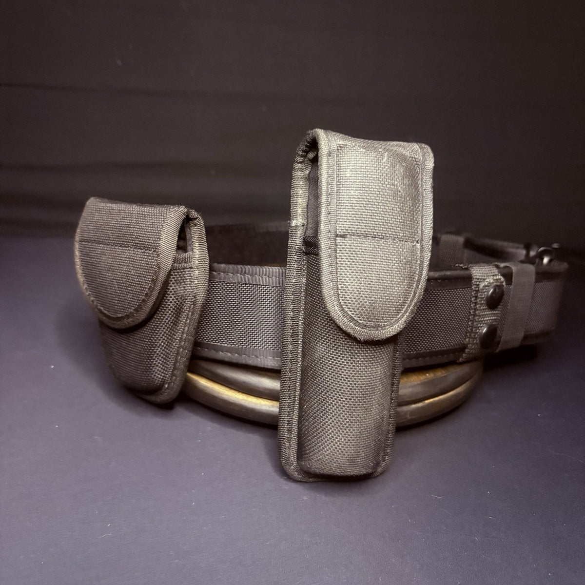 Bianchi Nylon Duty Belt 28"-34" w/Flashlight Pouch & Handcuff Case + Belt Keeper