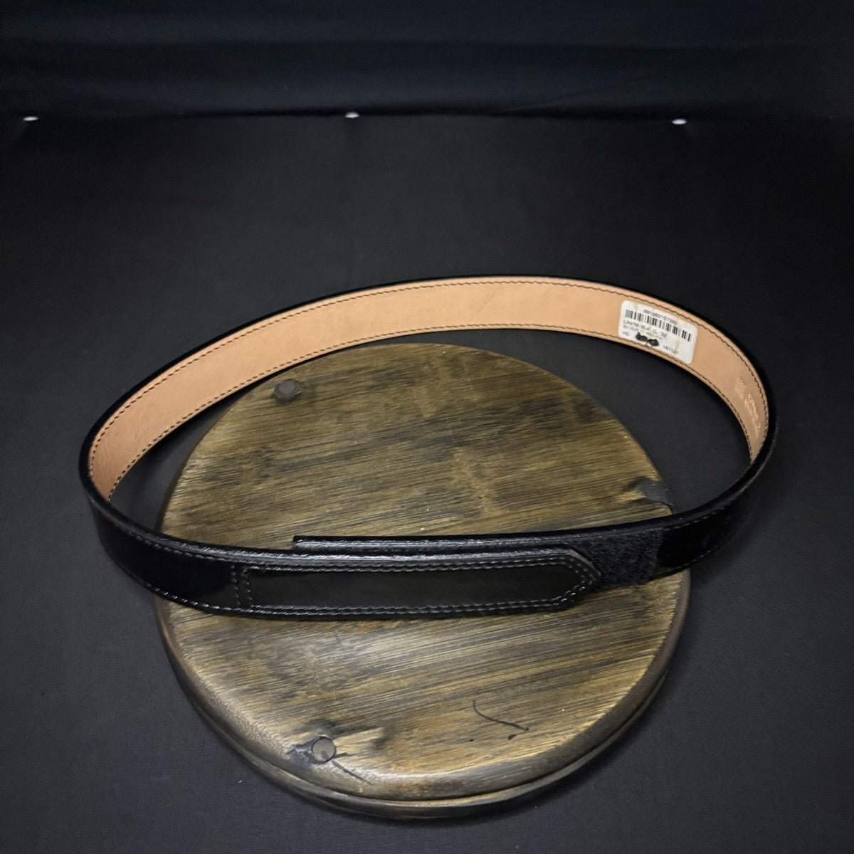DutyMan Duty Belt Size 32" Plain Black Hi-Gloss Leather 1.5" Wide 1331