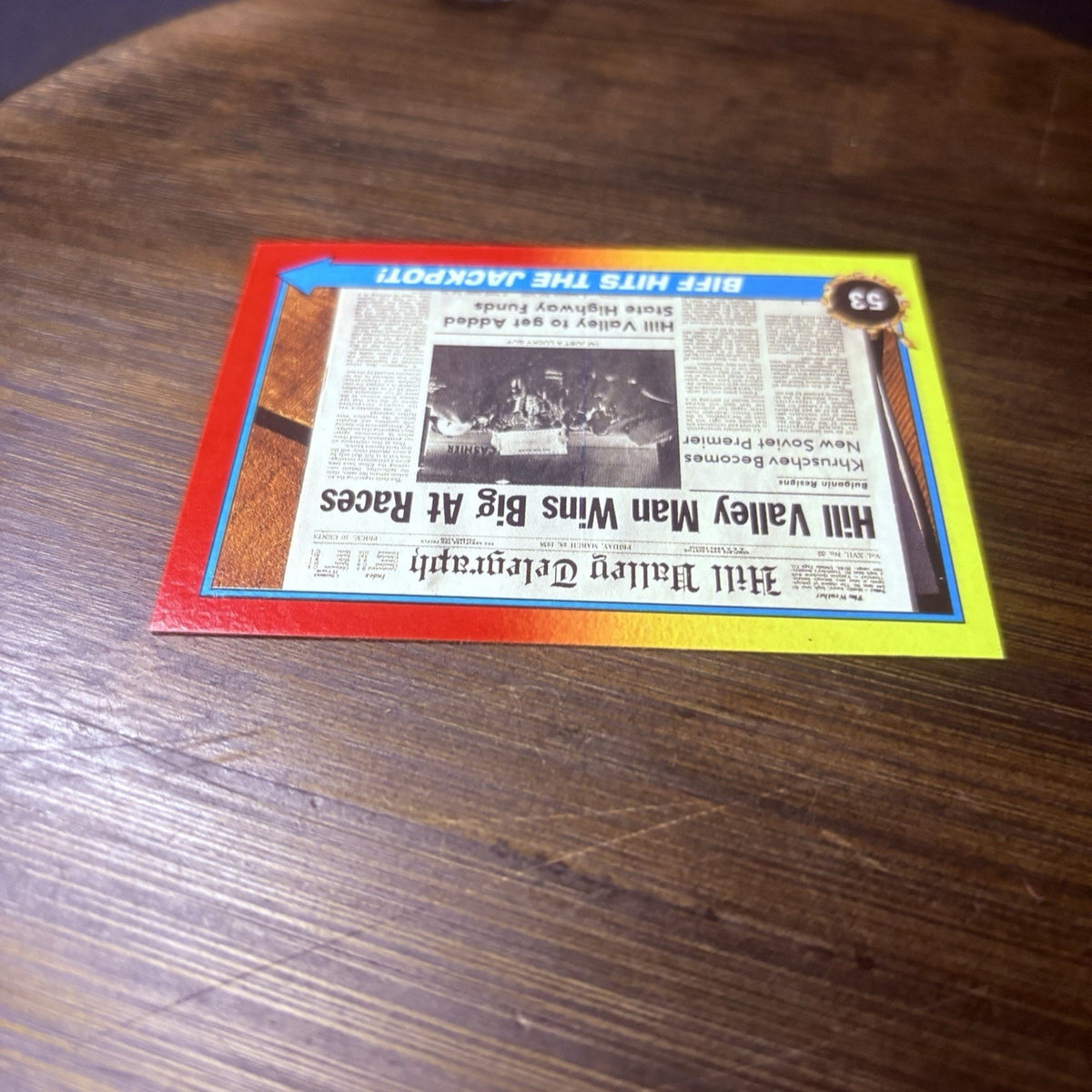 Back To The Future Part II 2 Topps Trading Card #53 "Biff Hits The Jackpot"