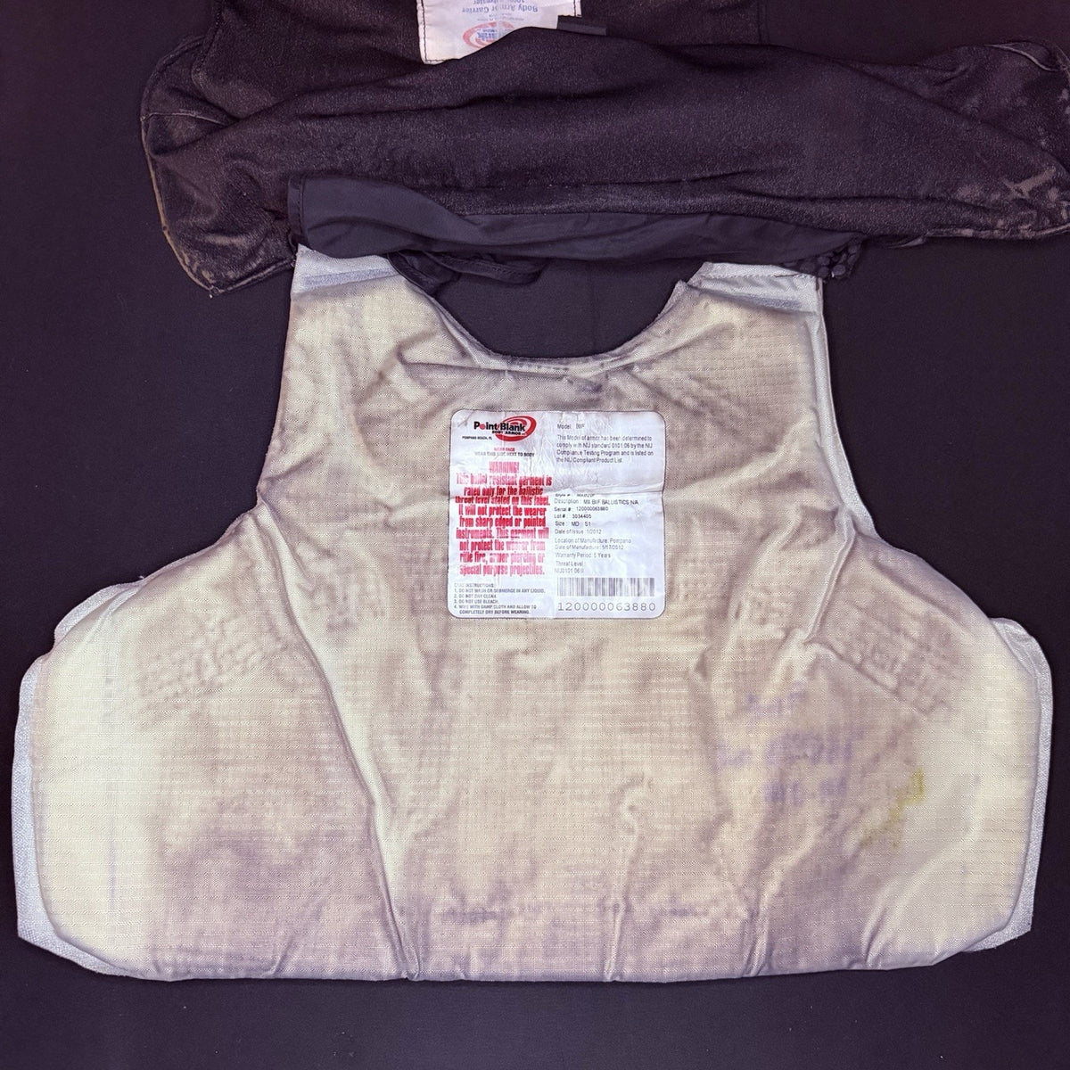 PB Ballistic Vest Level 2 II Women's Size Small Concealable Bullet & Taser Proof