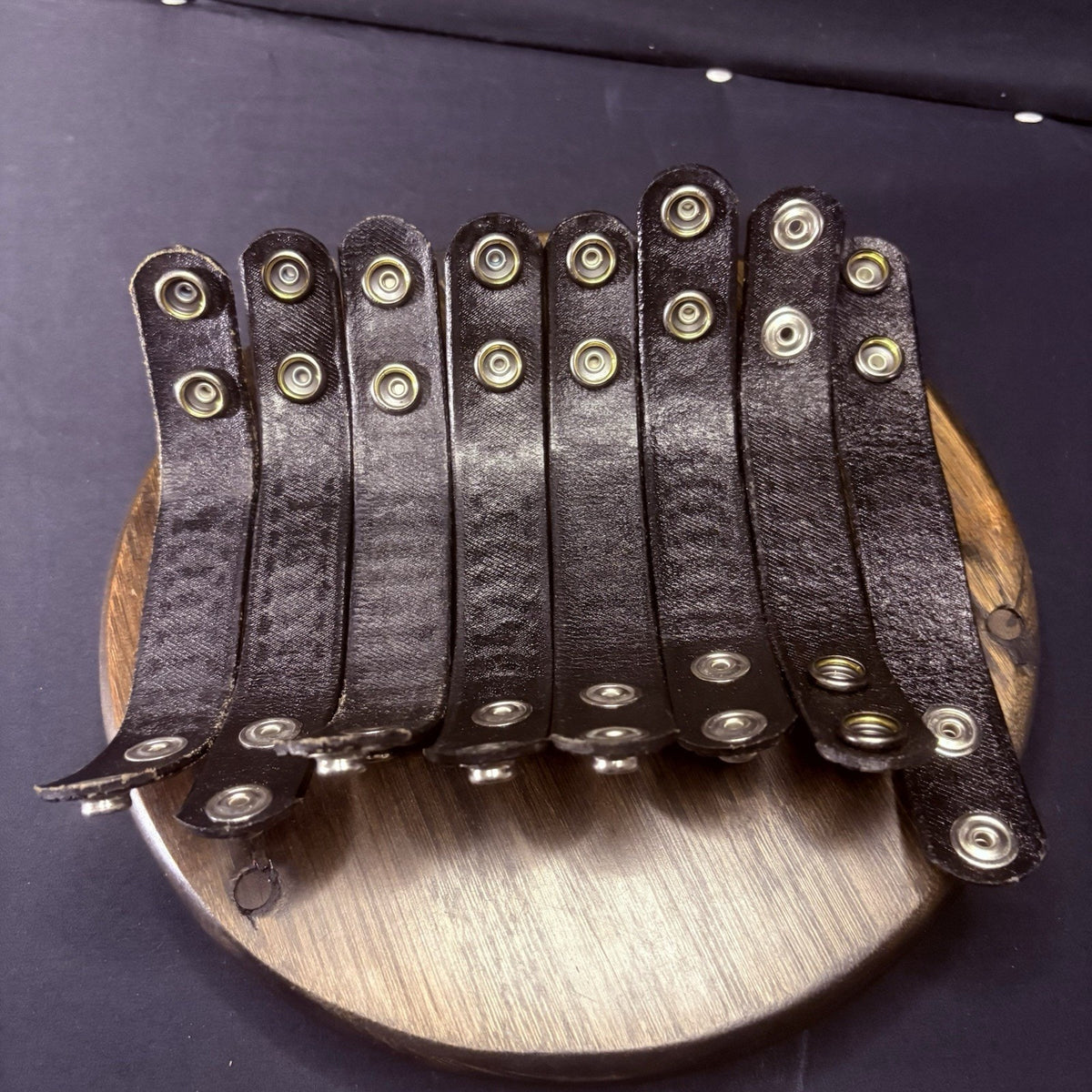 Duty Belt Keeper Basketweave Leather Chrome Double Snap 7.25” (Lot of 8 Keepers)