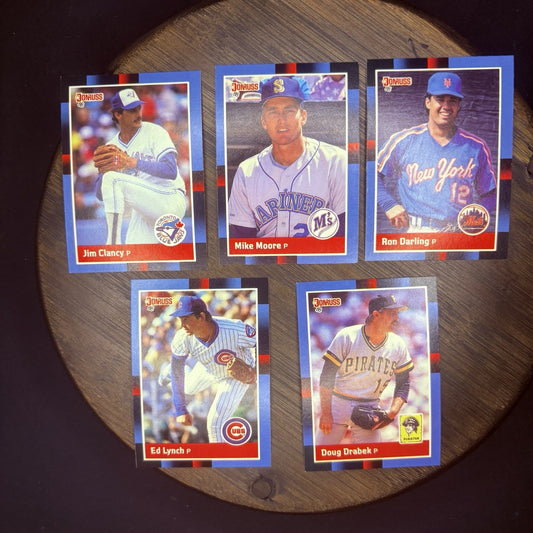 Donruss 1988 High Grade Cards #79, #77, #76, #75, #74 MLB Baseball (Lot 5)