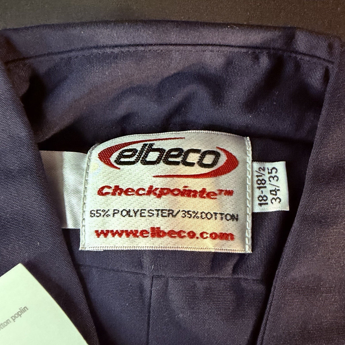 Elbeco Long Sleeve Service Shirt Size 2XL 18.5 Dark Navy Class A Uniform Button
