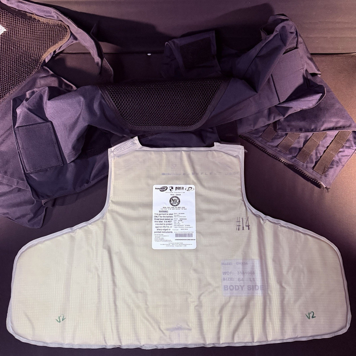 PB Tactical 3A Carrier Vest Size XXXXL 4XL 64 Long Ballistic IIIA w/ Padding