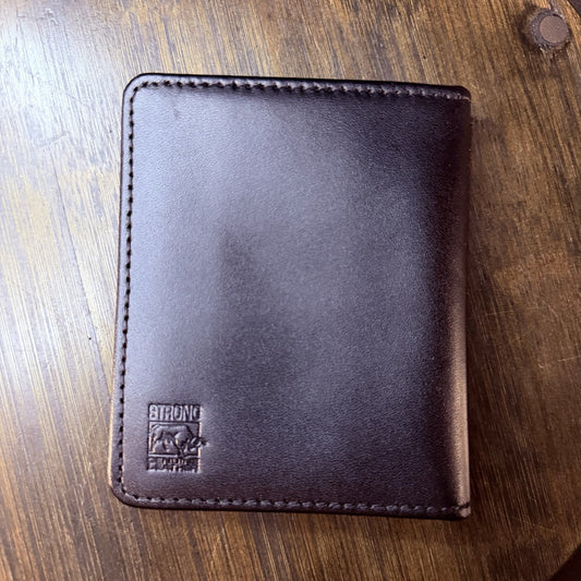 STRONG Badge Bifold Wallet Black Leather With Hidden ID Holder