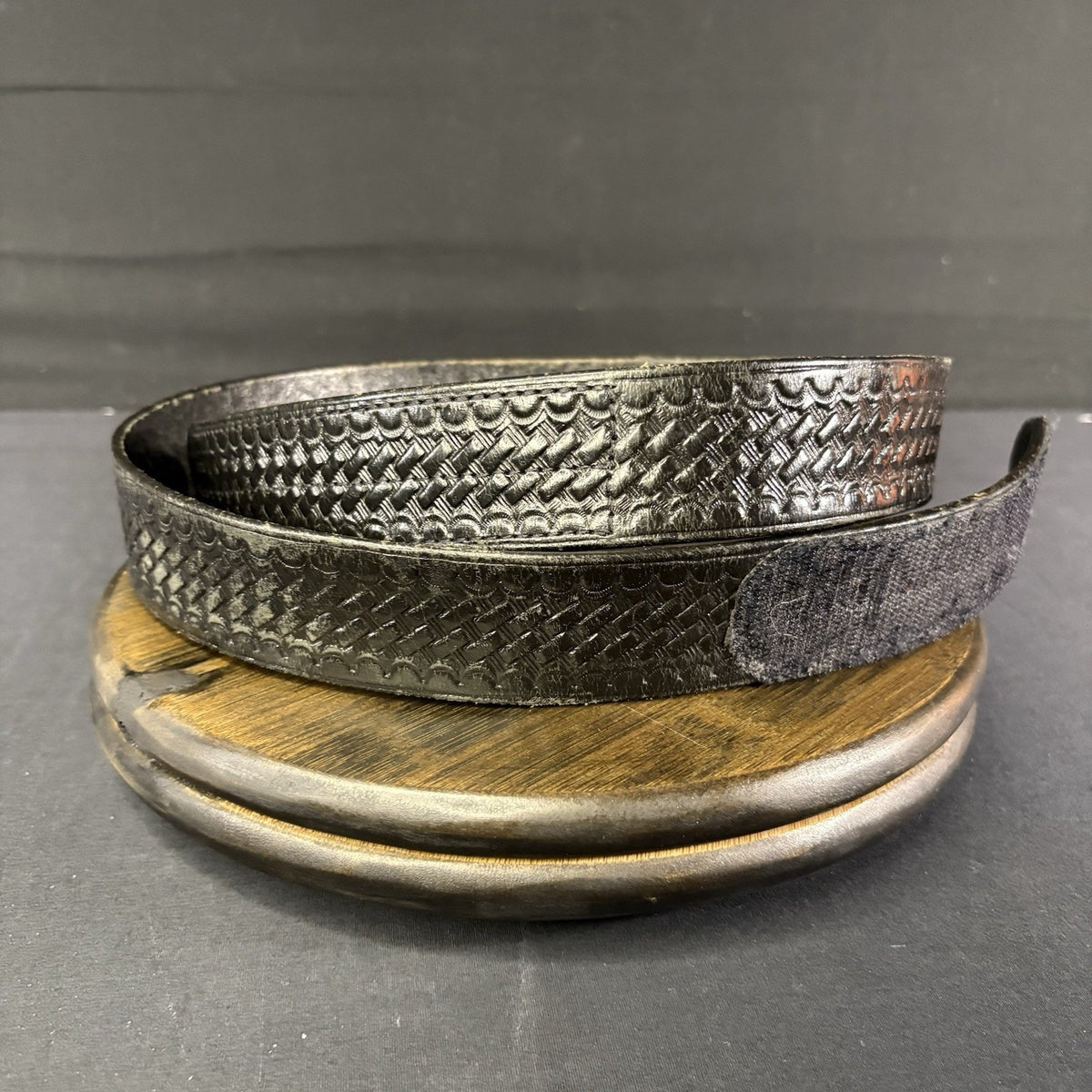 Bianchi Duty Belt Size 34" Waist 1.5" Wide Black Basketweave Leather