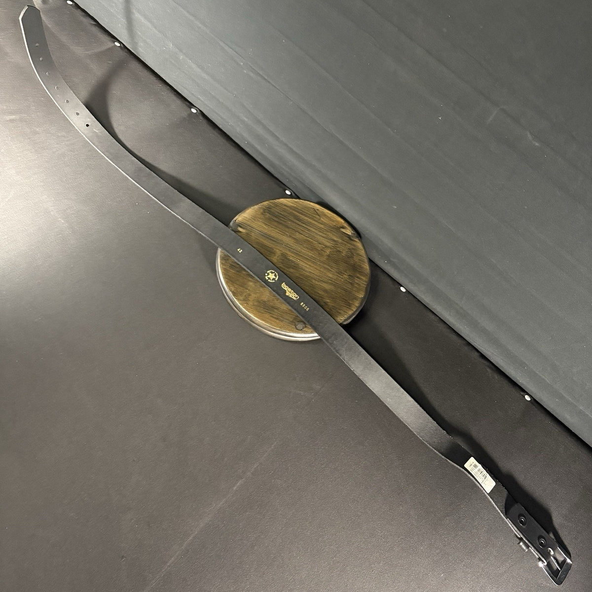 Boston Leather Belt Size 42" Plain Black Garrison w/ Chrome Buckle Made in USA