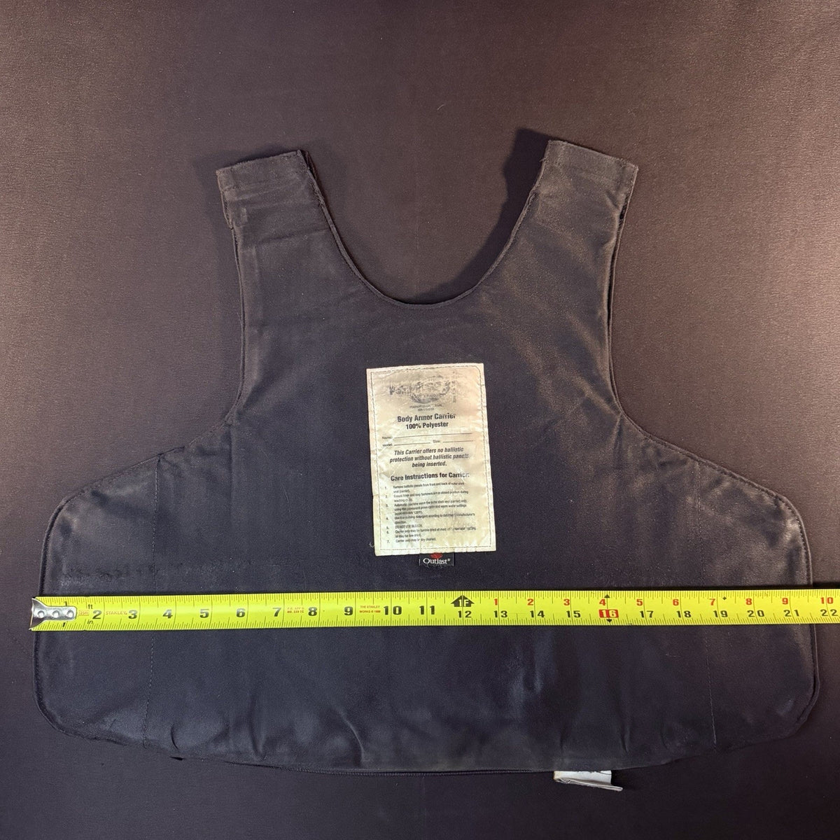 PB Concealable Vest Size Large Carrier For Soft Armor No Straps