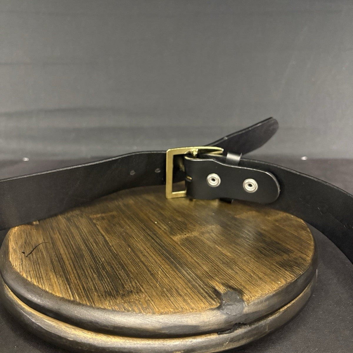 Galls Off Duty Belt Size 42” Plain Black Leather w/ Brass Buckle LP1213 Law Pro