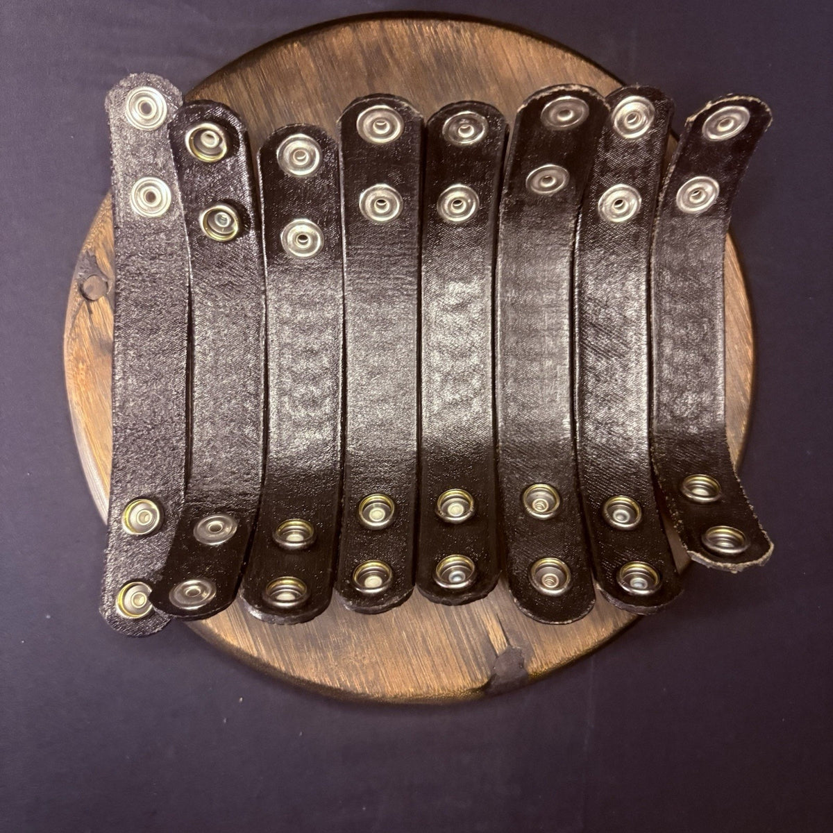 Duty Belt Keeper Basketweave Leather Chrome Double Snap 7.25” (Lot of 8 Keepers)