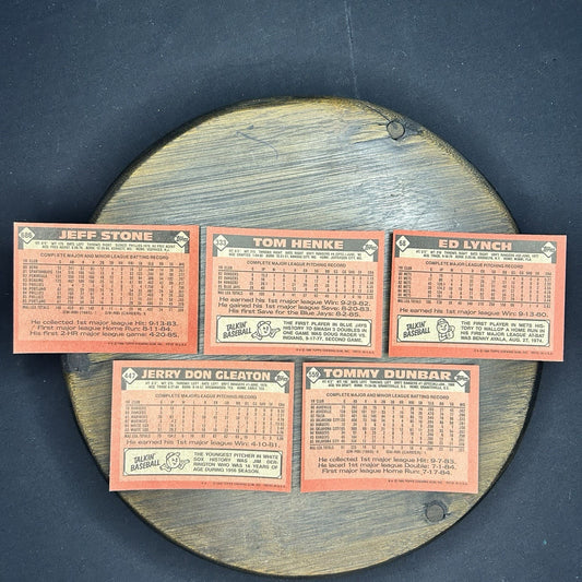 1986 Topps High Grade Cards #686, #333, #68, #447, #559 MLB Baseball (Lot Of 5)