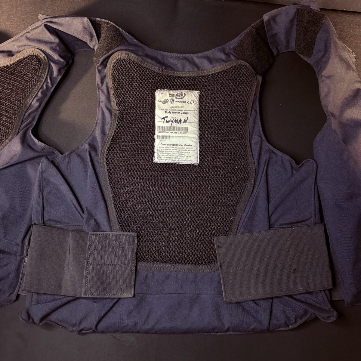 PB Tactical 3A Carrier Vest Size Medium Long Blue Ballistic IIIA, Vented Padding