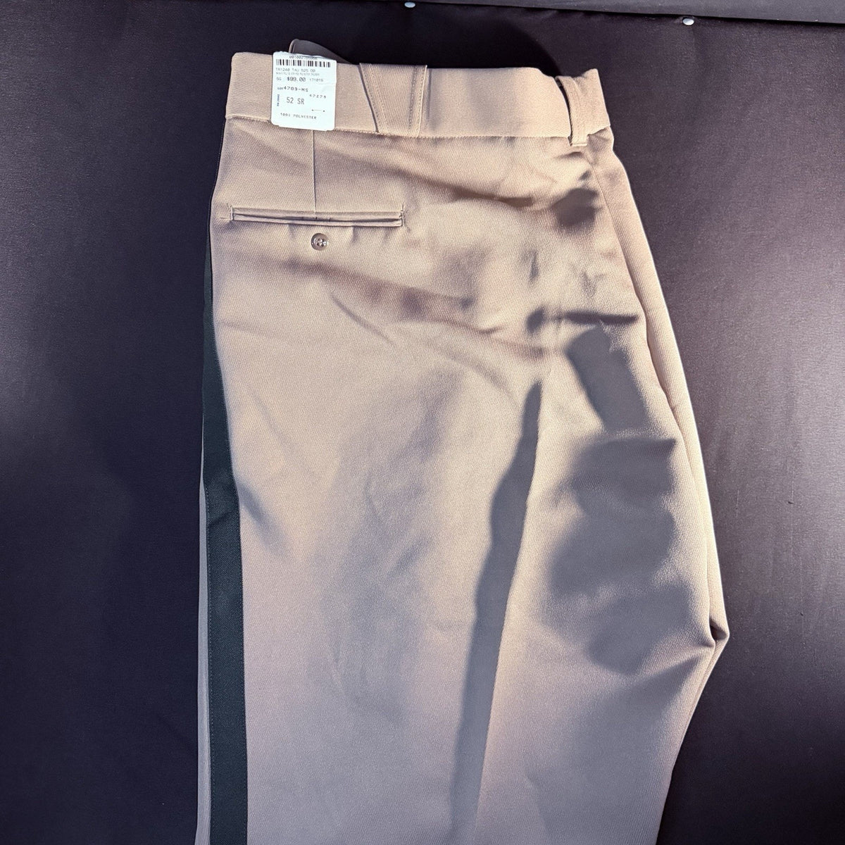 Flying Cross Striped Trouser Pants Size 52" Navajo Beige With Green Stripe
