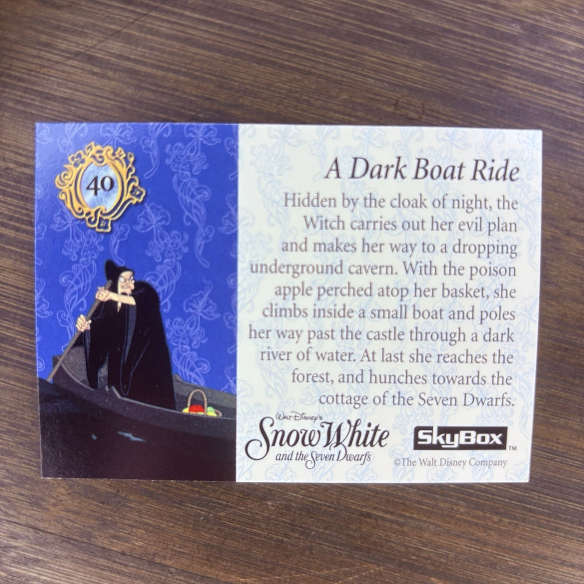 1994 SkyBox Disney Snow White #40 "A Dark Boat Ride" High Grade Trading Card