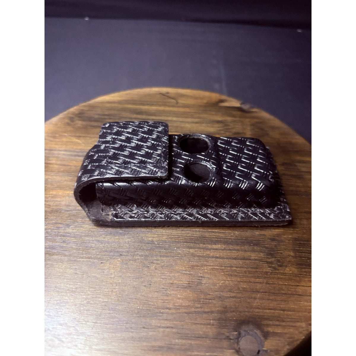 Olympus Recorder Pouch Size Puma 4 Case Black Basketweave Leather