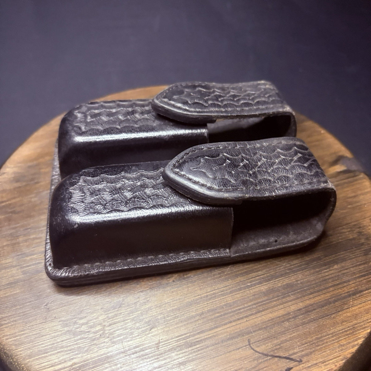 Safariland Double Magazine Pouch GLOCK 20/21 Leather 77 Basketweave Hidden Snap