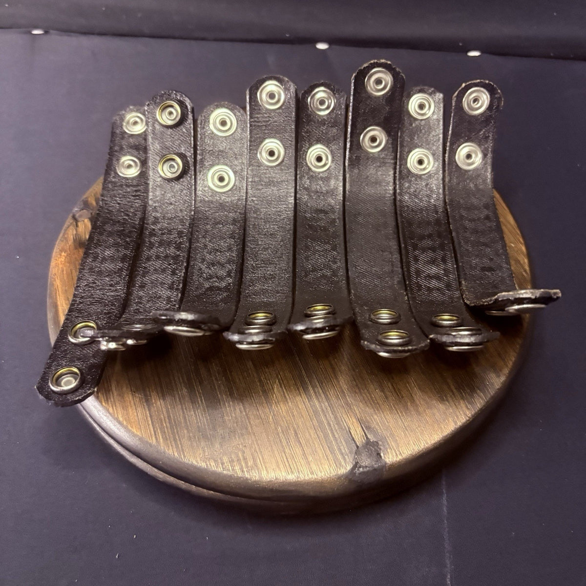 Duty Belt Keeper Basketweave Leather Chrome Double Snap 7.25” (Lot of 8 Keepers)