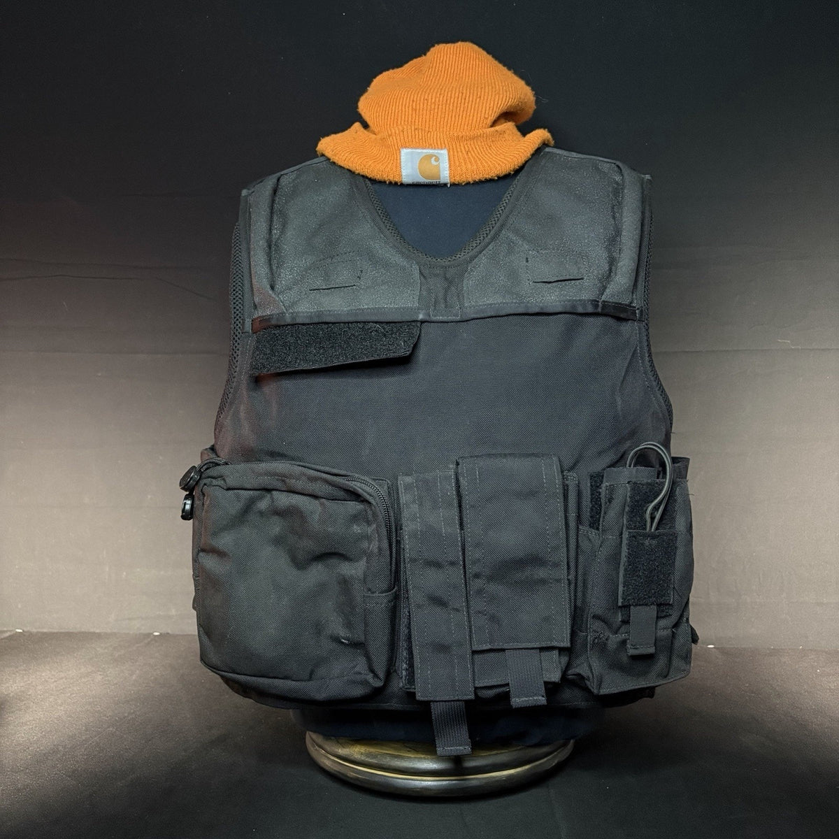 ABA Tactical Plate Carrier Vest Size Large Black With Pouches