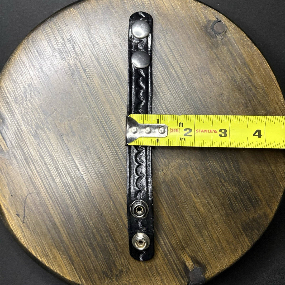 DutyMan Belt Keeper Skinny Tooled Leather 7.25” Hidden Double Snaps (2 Lot)