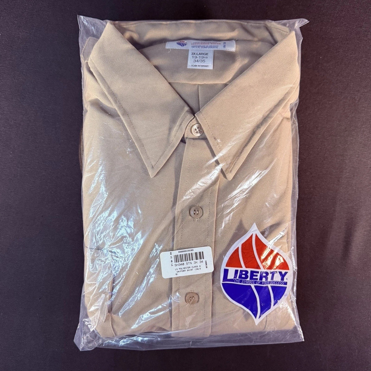 Liberty Long Sleeve Shirt Size 3X Silver Tan Class A Uniform SH340