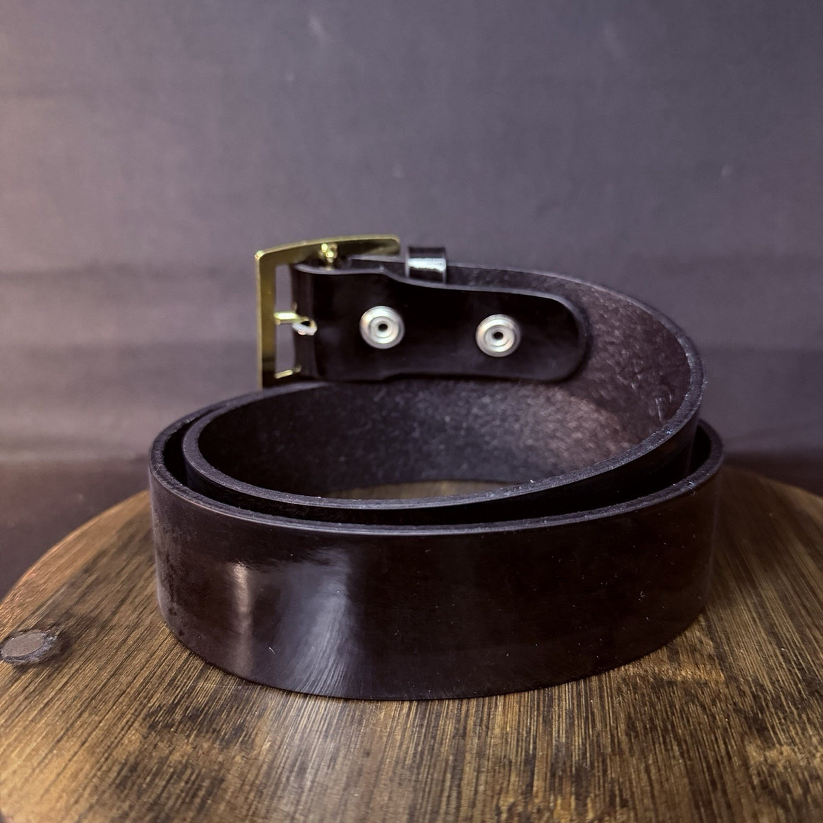 Galls USA Garrison Belt Size 28" Hi-Gloss Black Leather 1.5" Brass Buckle 1237