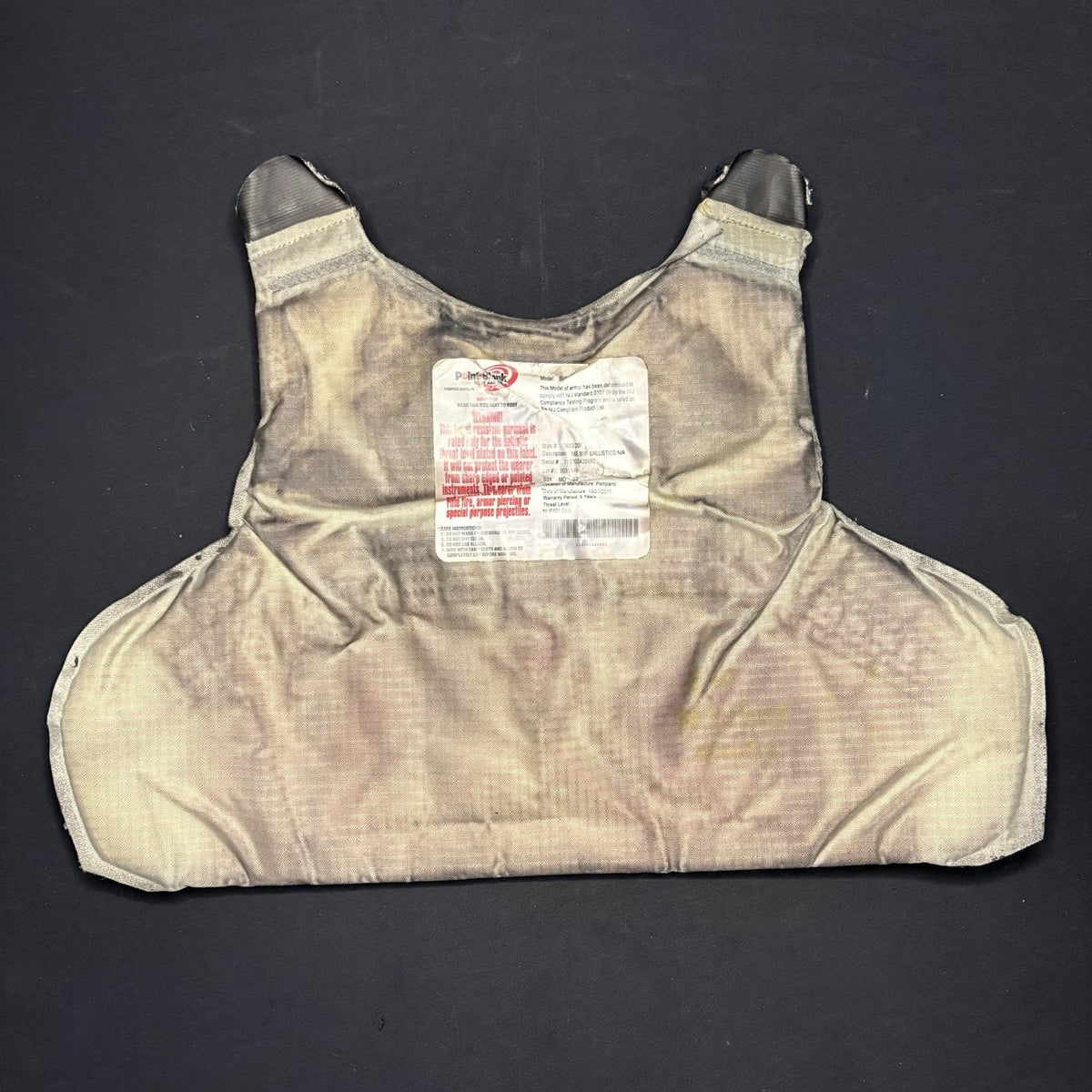 PB Ballistic Level 2 II Vest Size Small Concealable Vest w/ Trauma Plate