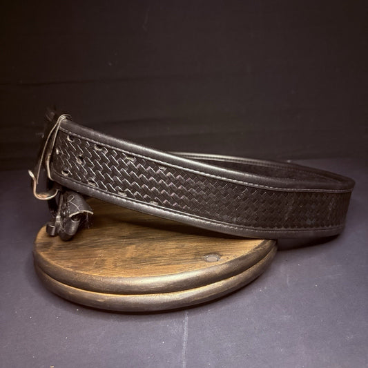 Bianchi Duty Belt Size 34" AccuMold 7960 w/Keyring Holder Basketweave Leather