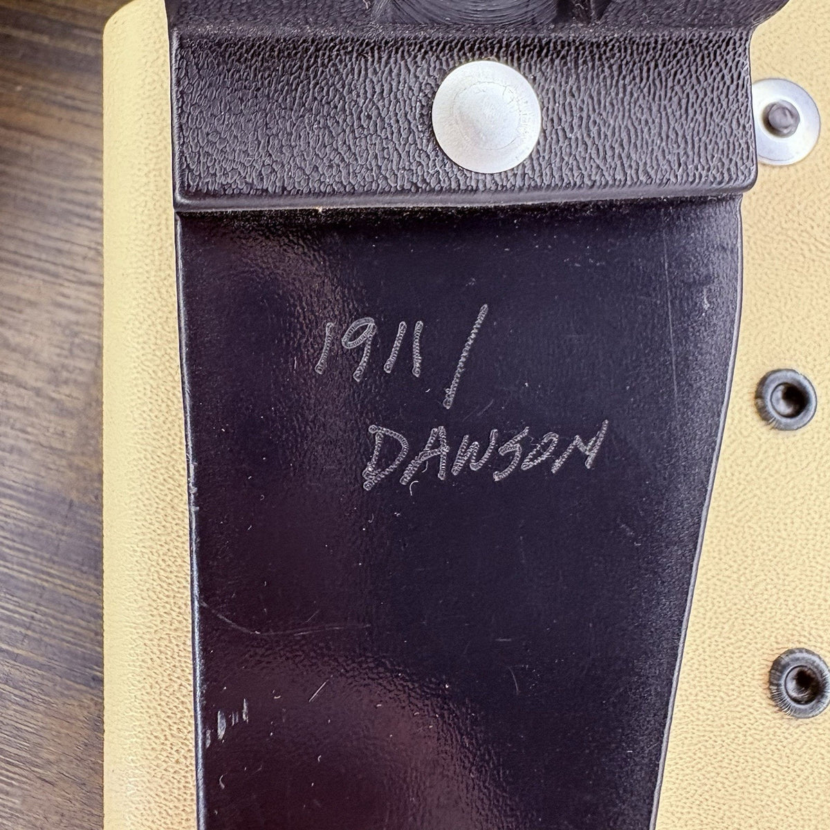Dawson 1911 Kydex Holster RH OWB Desert Tan Hand Engraved Double Belt Loop RARE