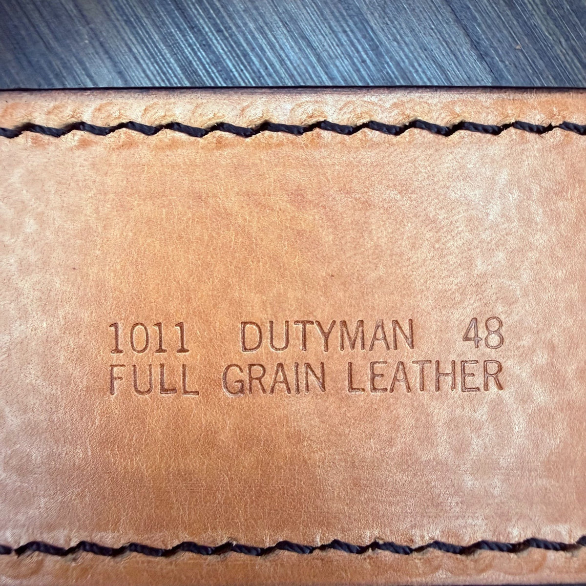 Dutyman Sam Browne Duty Belt Size 48" Plain Black Leather Nickel Buckle 2.25"