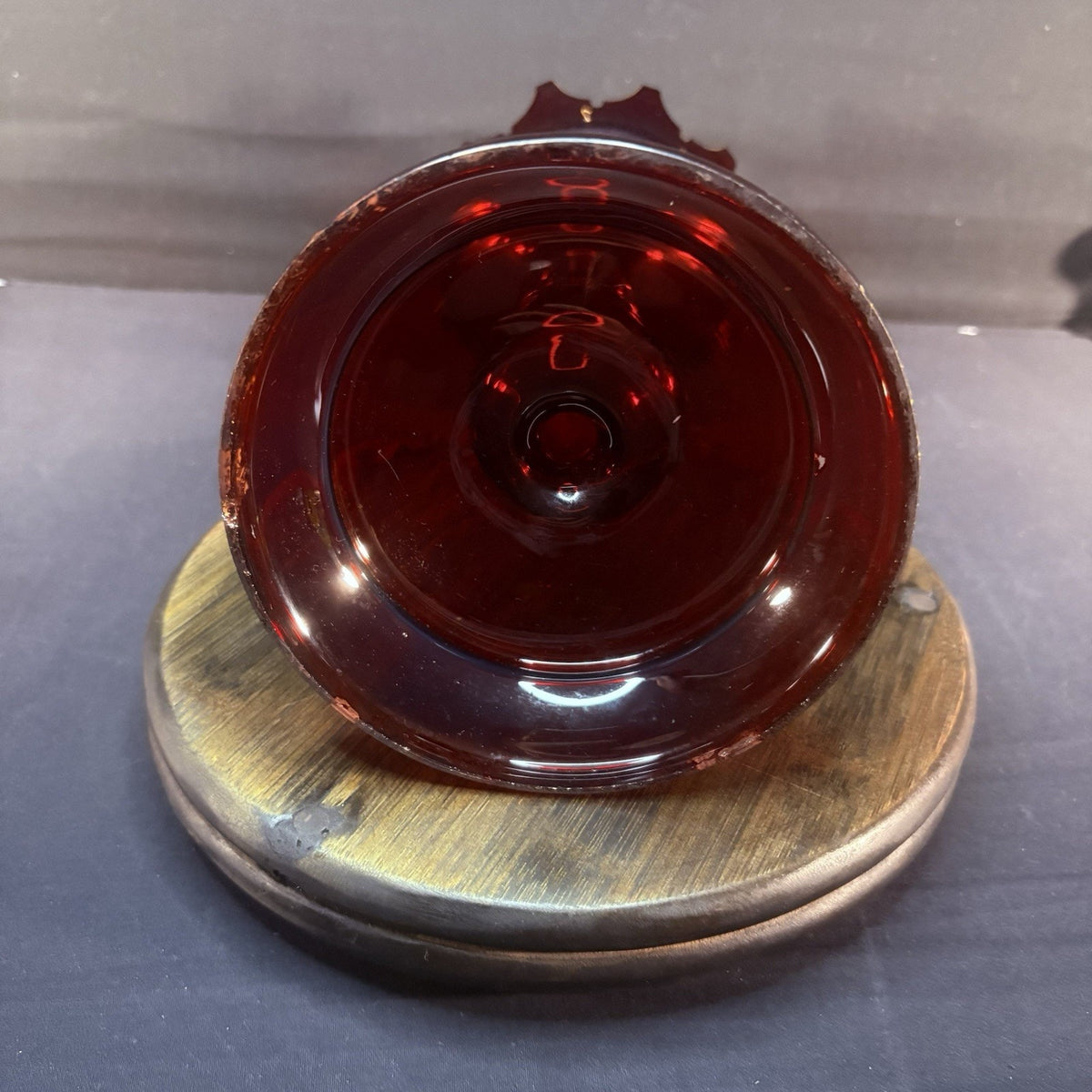 19th Century Bohemian Ruby Glass Mantle Luster 1860-1880 12" Tall 6" Diameter
