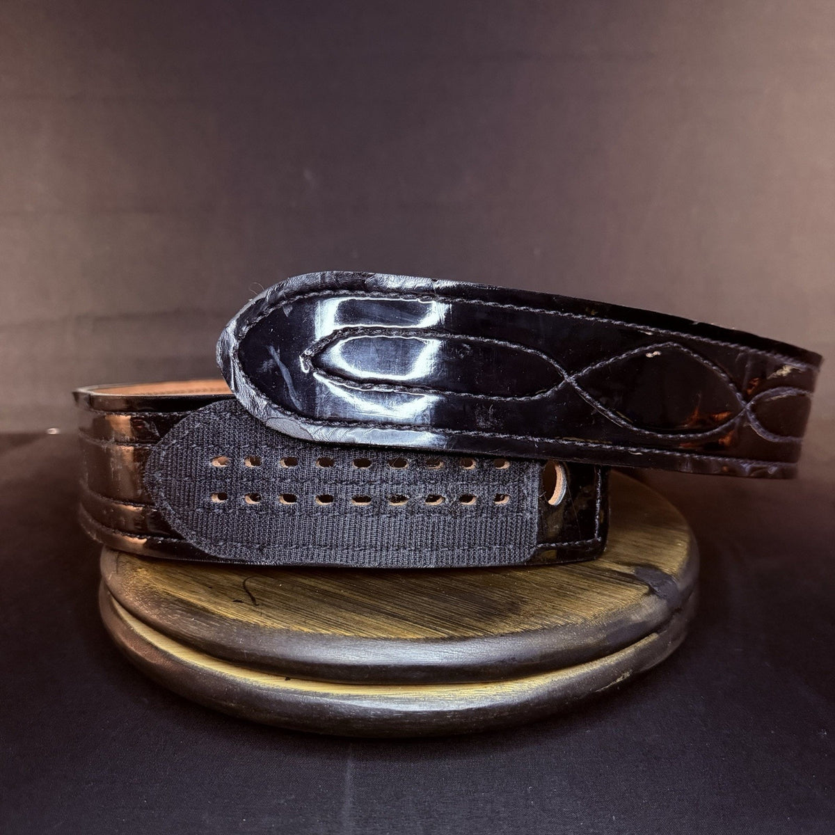 Safariland 94P Duty Belt Size 36" Hook & Loop Black Leather 2.25" Wide Hi Gloss