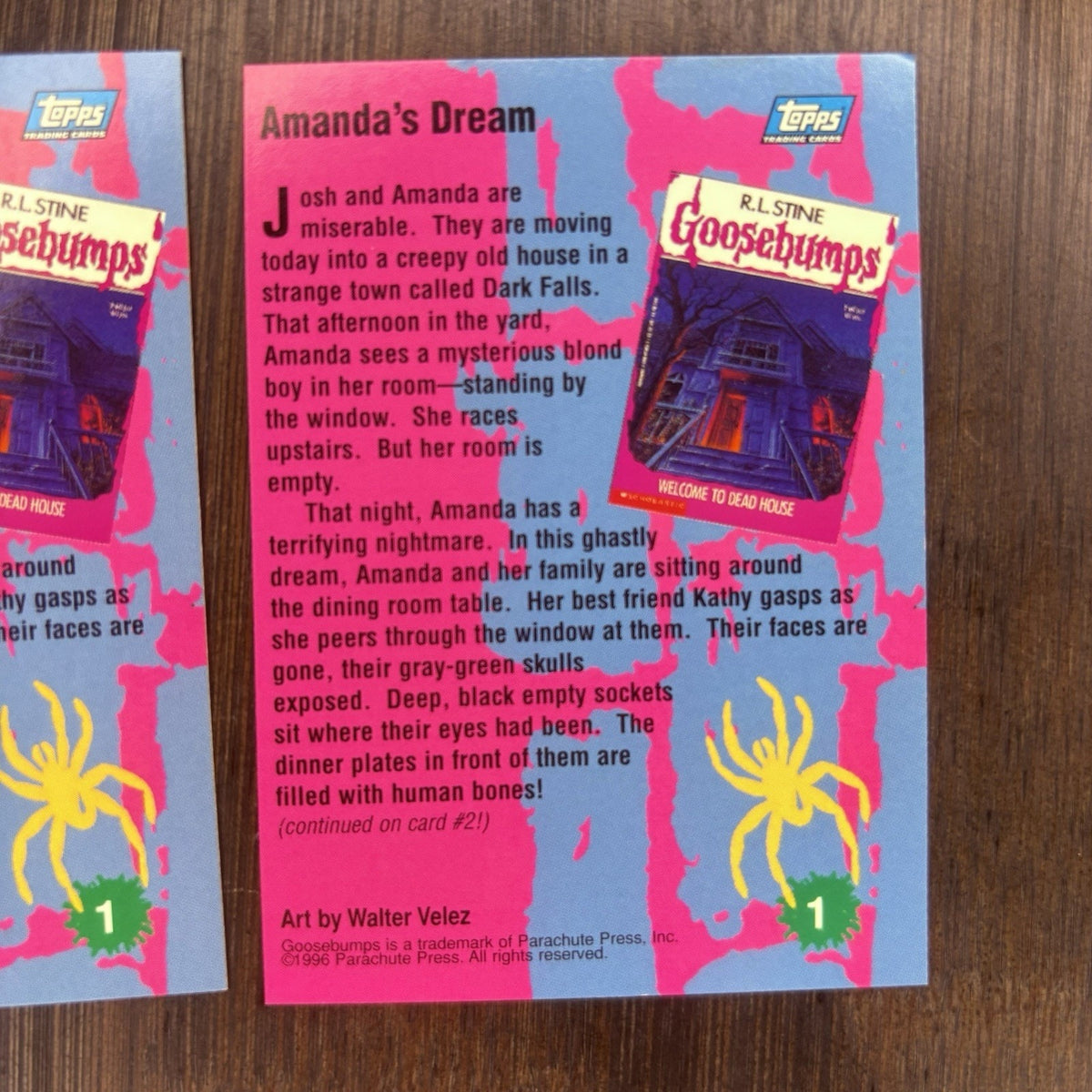 1996 Goosebumps Amanda's Dream Lot Of (2) High Grade Topps Trading Cards