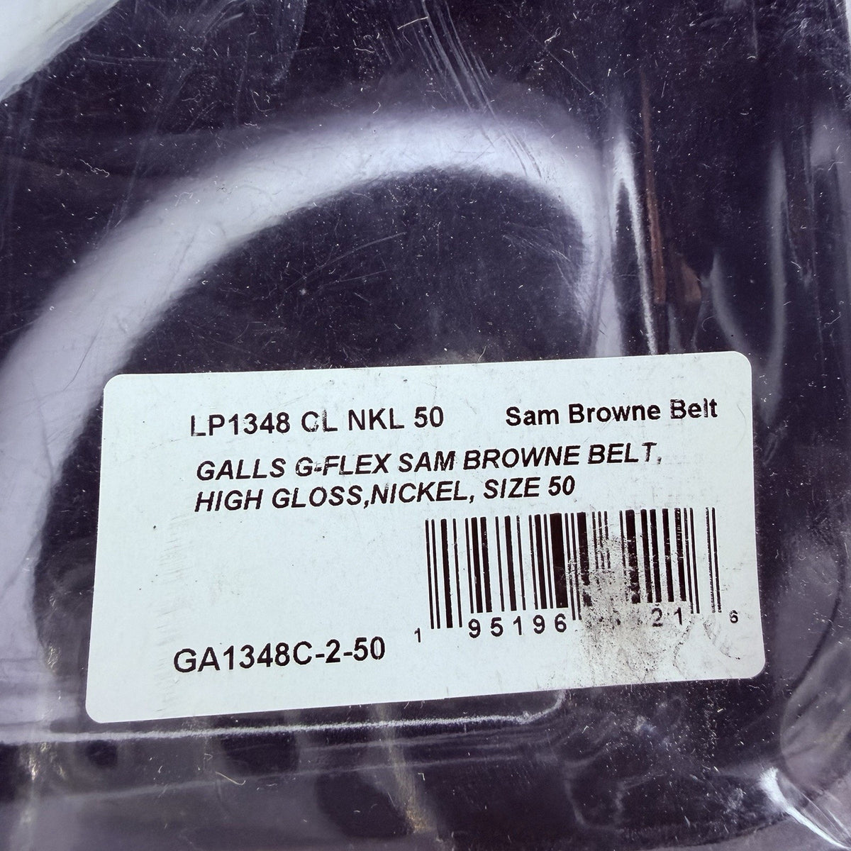 Galls Duty Belt Size 50" G-Flex Sam Browne High Gloss Leather Nickel Buckle 1348