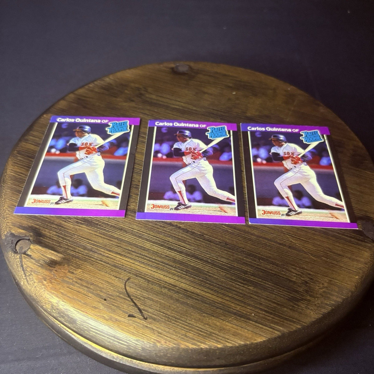 Lot of (3) 1989 Donruss RC Carlos Quintana #37 Rated Rookie NRMT-MT Red Sox