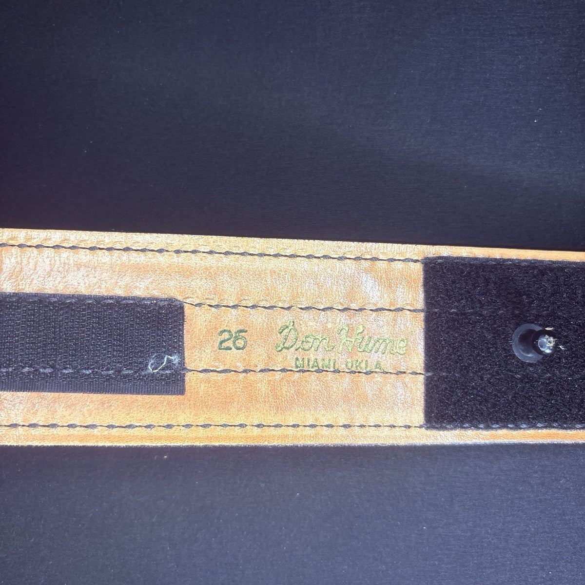Don Hume Duty Belt Size 26" Basketweave Leather 2.25" Wide Belt Hook & Loop