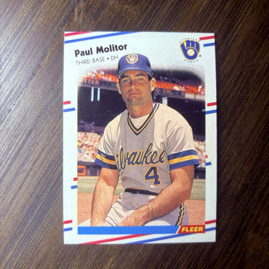 1988 Fleer Paul Molitor Baseball Card #169 Mint FREE SHIPPING