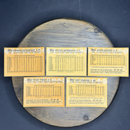 1988 Topps High Grade Cards #72, #737, #36, #410, #230 MLB Baseball (Lot Of 5)