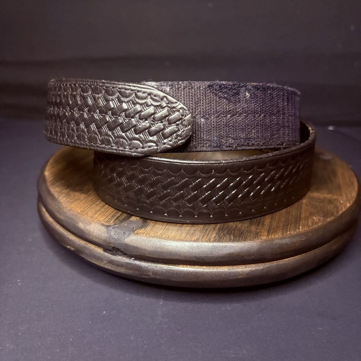 Leather Duty Belt Size 34"-36" Thin 1.5" Wide Hook & Loop Closure