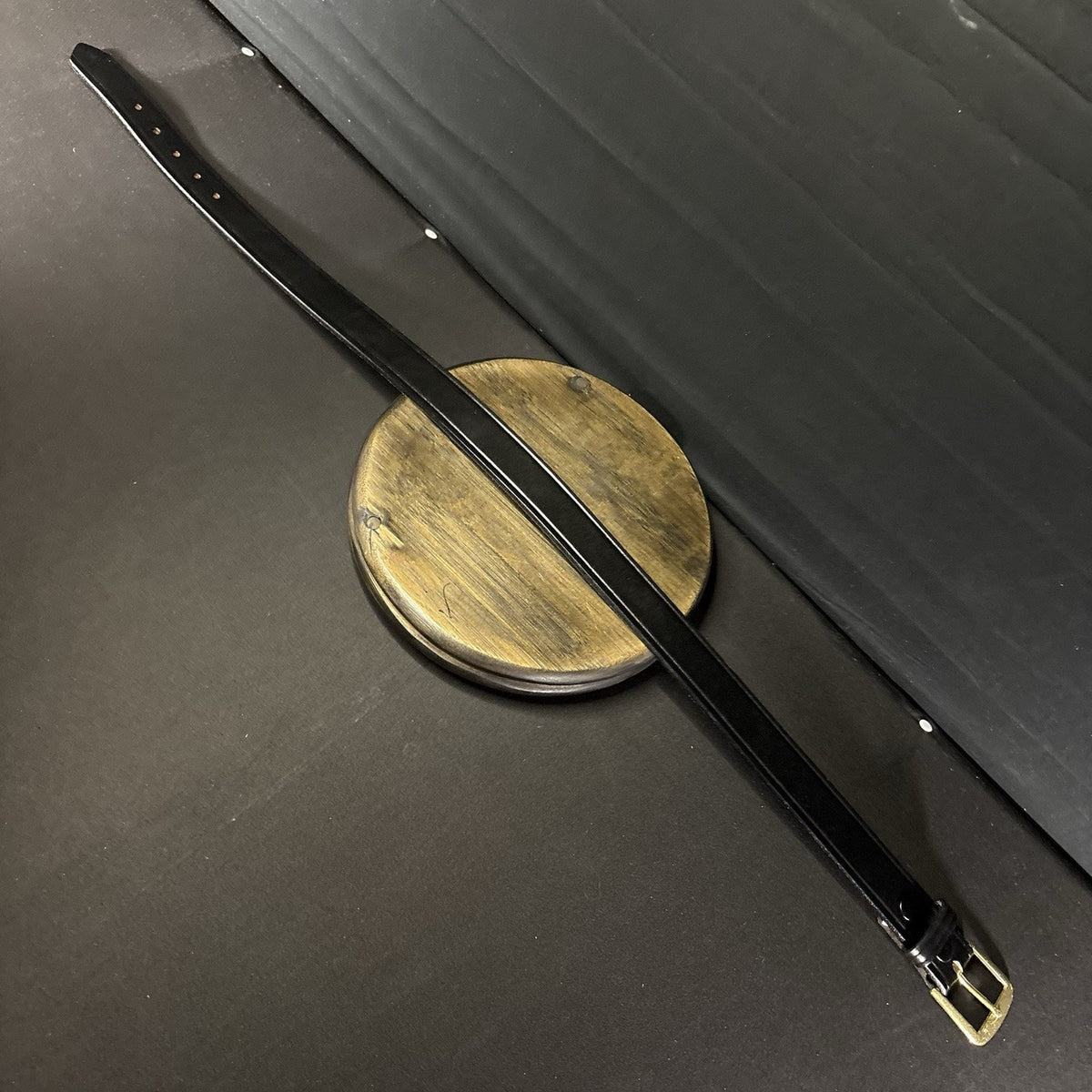 DutyMan Garrison Belt Size 32" Plain Black Leather Brass Buckle 1.5" Wide 1511T
