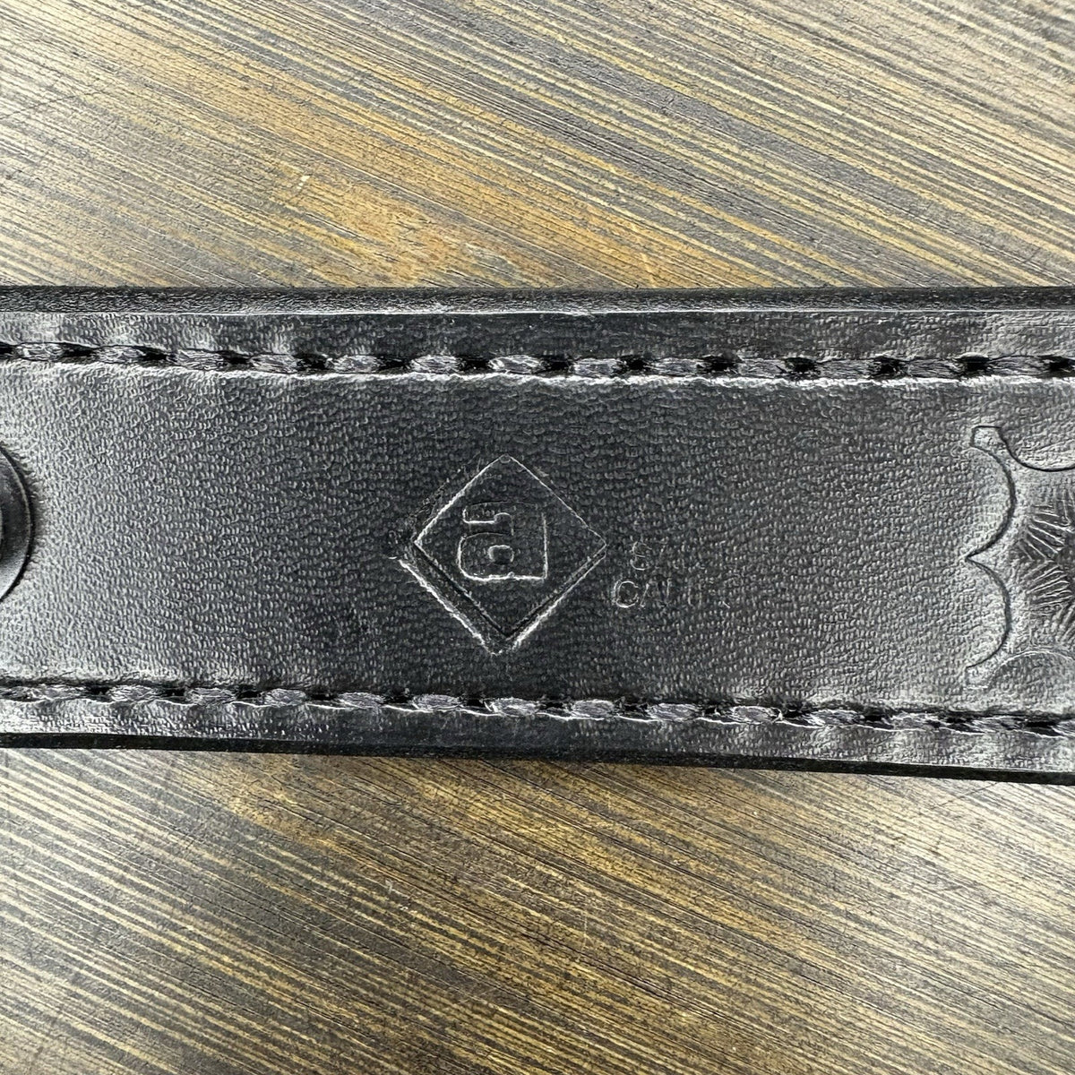 Aker Belt Keeper Size 8" Black Basketweave Leather, Single Keeper
