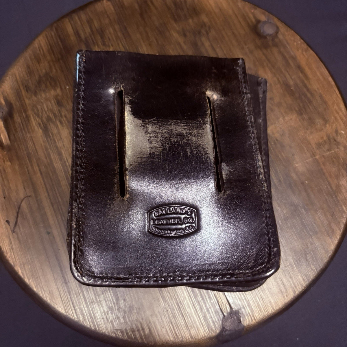 Ballard's Leather Co. Open Top Pouch w/Belt Loop Basket Weave 4"x 5"