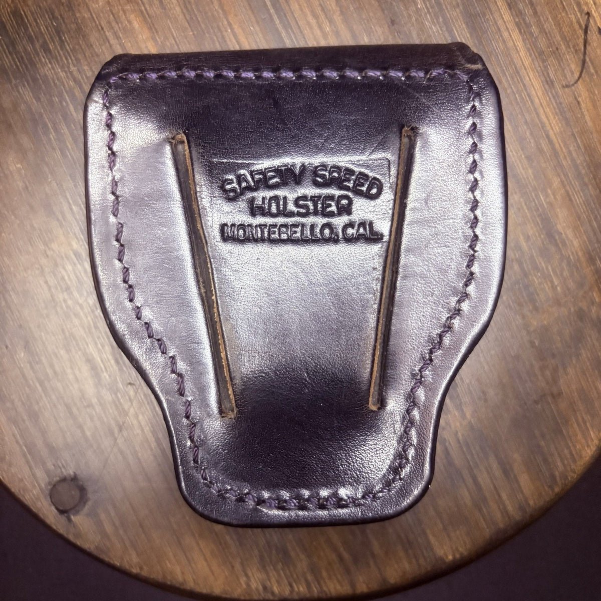 Safety Speed Handcuff Case/ Holster Leather Basket Weave Chrome Snap Made In USA