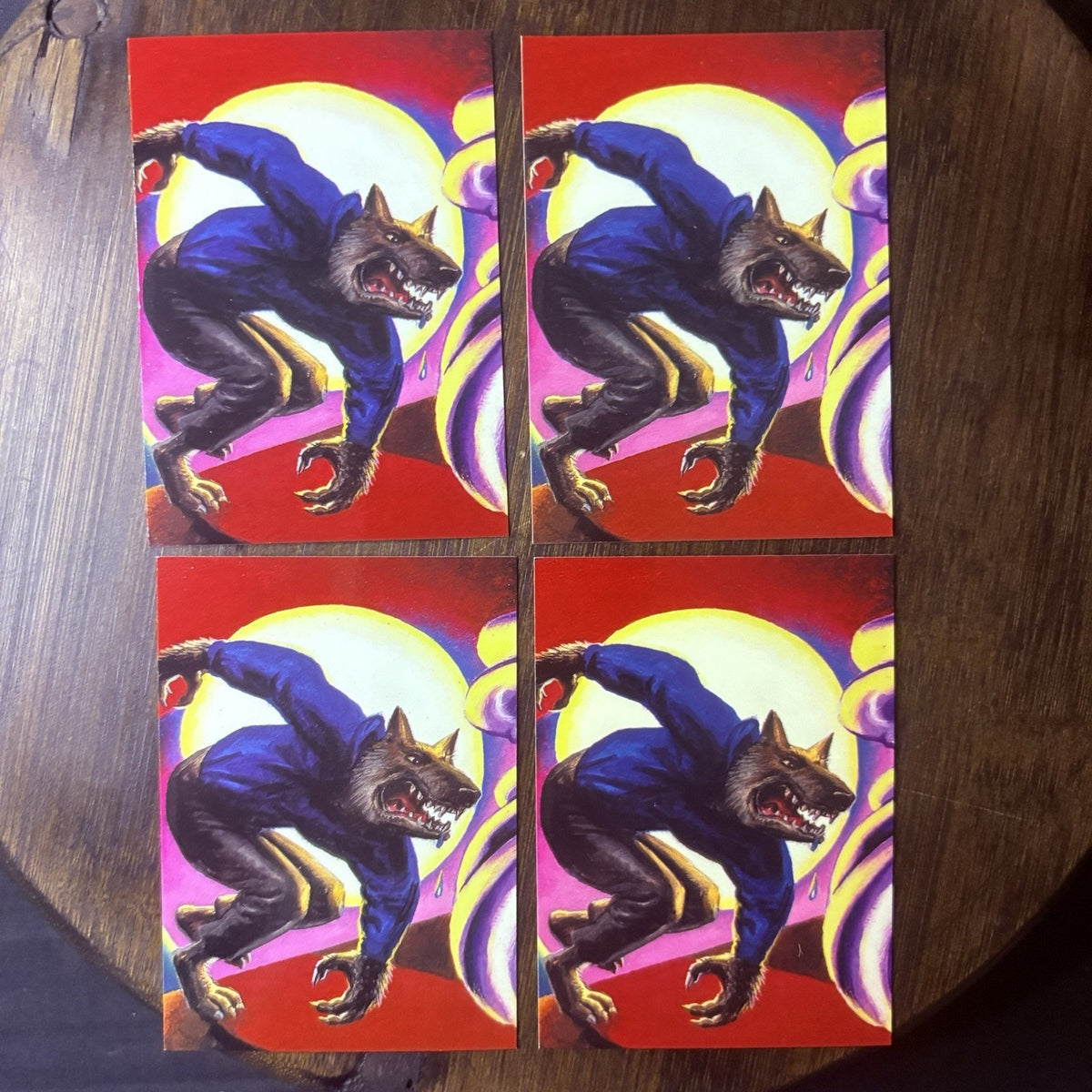 1996 Goosebumps #38 Werewolf Lot Of (4) High Grade Topps Trading Cards See Photo