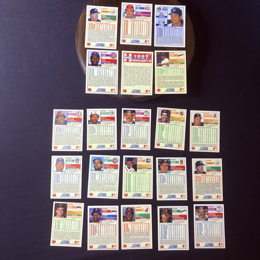 1988 Score High Grade Baseball Card Lot Of (21) NM Cards