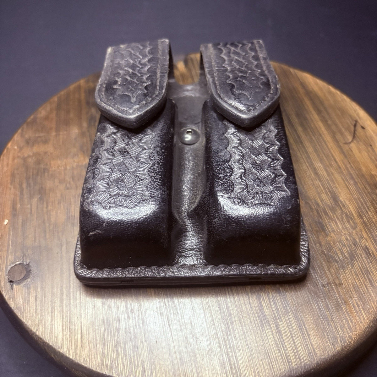 Safariland Double Magazine Pouch GLOCK 20/21 Leather 77 Basketweave Hidden Snap